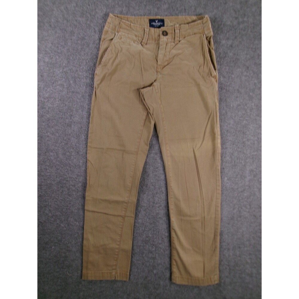 American Eagle Pants Men 26X28 Brown Skinny Leg Slim Fit Office Casual Preppy